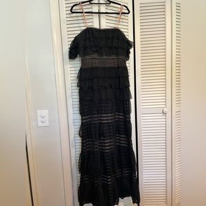 BCBG maxzaria black tiered formal dress